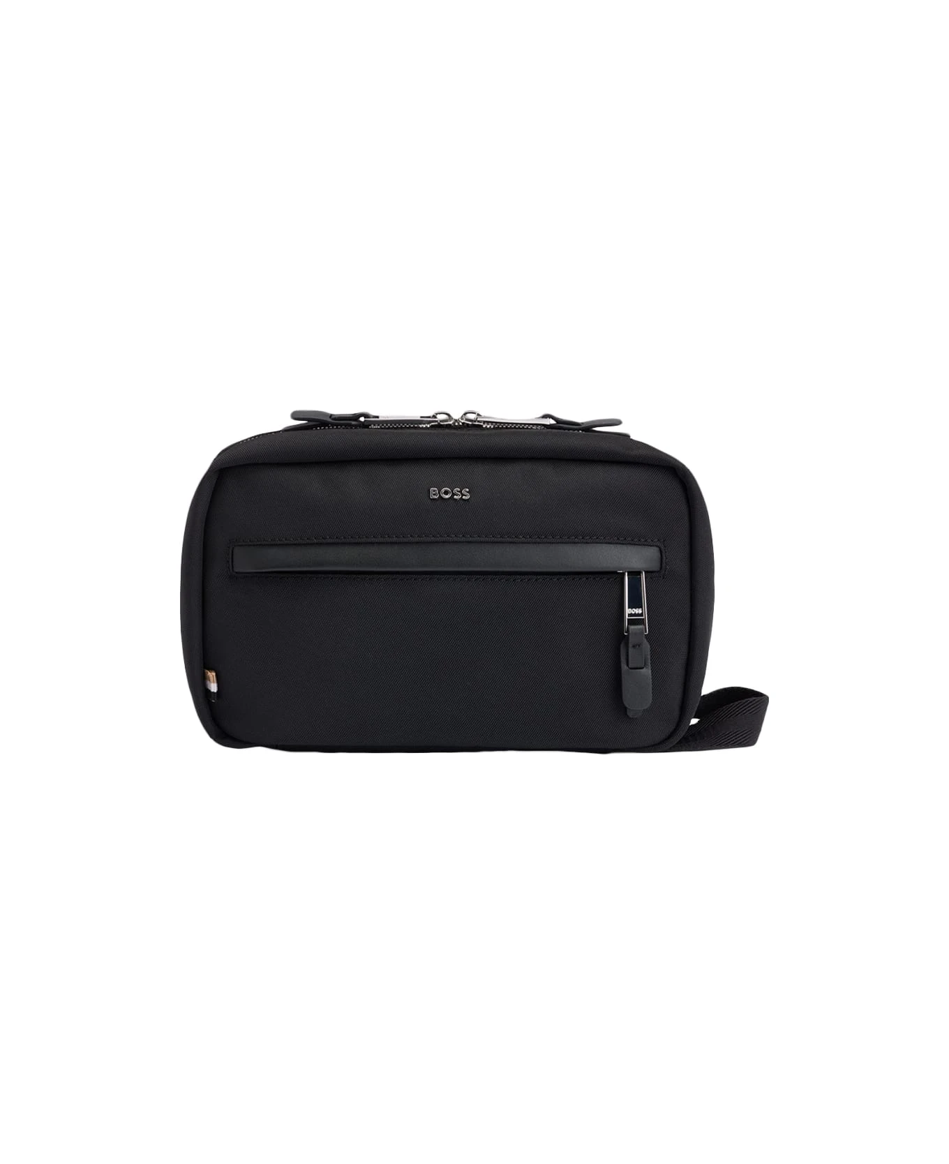 Hugo Boss Black Beauty Case With Double Zip And Logo Writing 1 Hugo Boss Black Beauty Case With Double Zip And Logo Writing