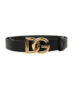 Dolce & Gabbana Gold Buckle Black Belt
