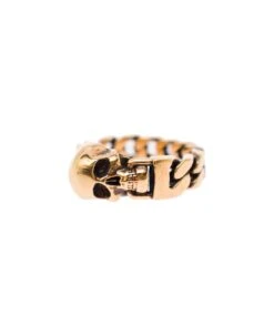 Alexander McQueen Gold-colored Chain Ring With Skull Detail In Brass Man -Volk Clothing Sales 9c609c9c9bc7d50d0afe28c1ace09094