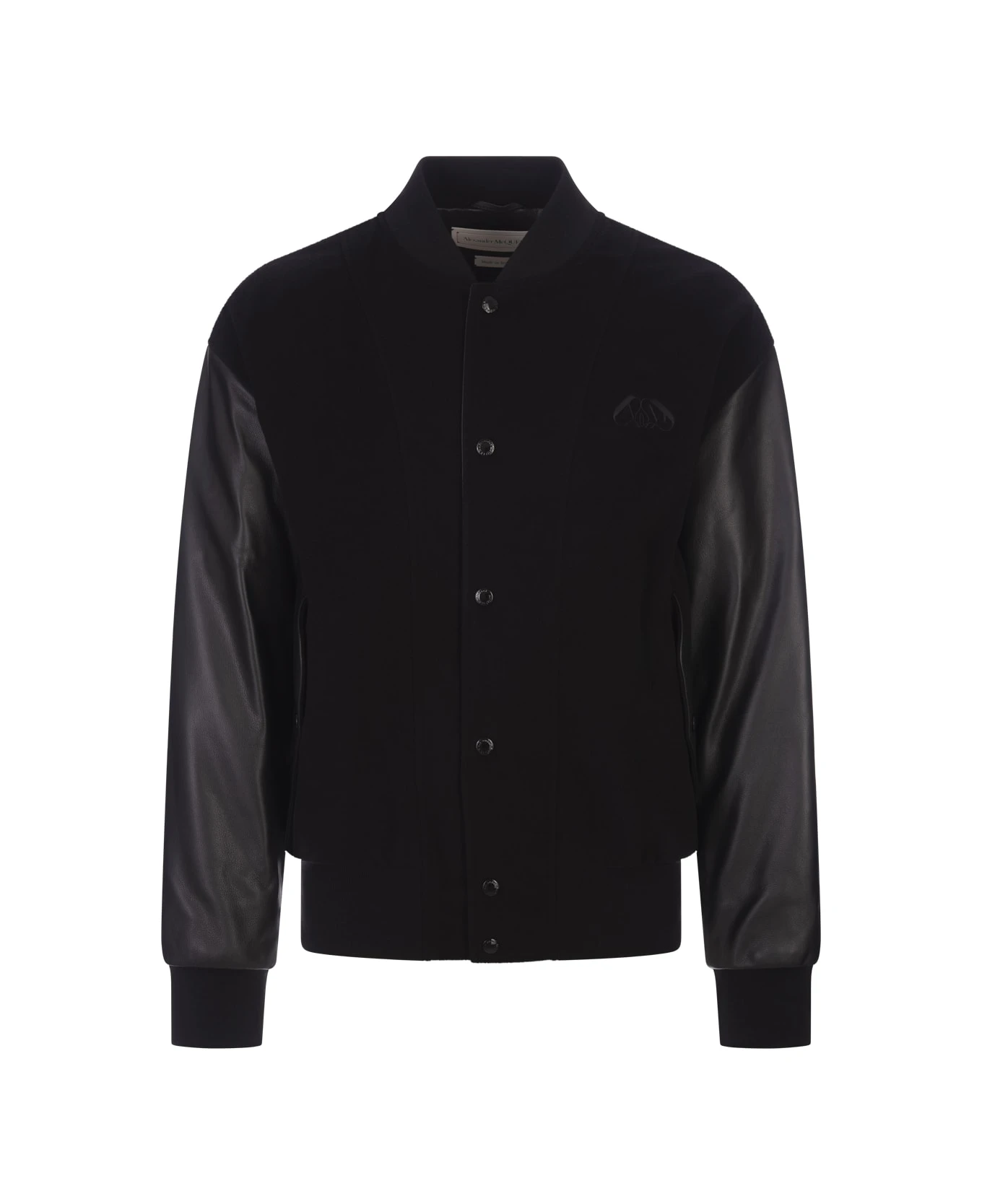 Alexander McQueen Hybrid Bomber Jacket In Black 1 Alexander McQueen Hybrid Bomber Jacket In Black