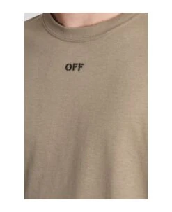 Off-White T-shirt In Beige Cotton -Volk Clothing Sales a2254751ffc13ebb7b629cd4ca6f99fe
