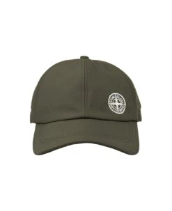 Stone Island Olive Green Baseball Cap In Soft-shell-r_e.dye Technology