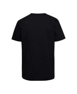 Versace Black Crewneck T-shirt With Contrasting Logo Lettering Print In Cotton Man