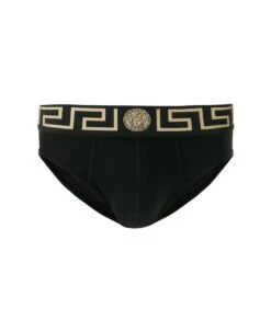 Versace Men's Stretch Black Cotton Briefs