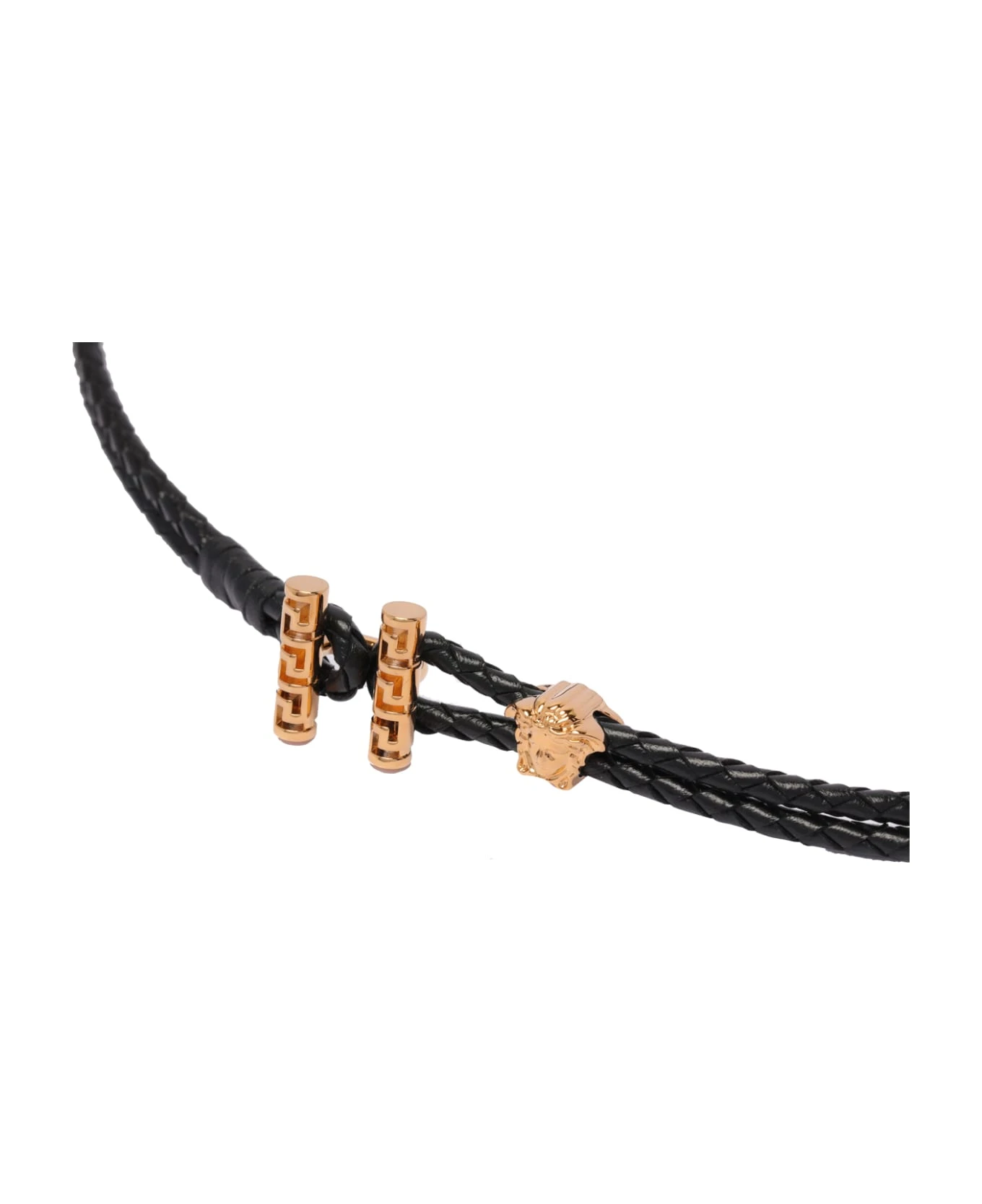Versace Medusa Greca Leather Necklace 2 Versace Medusa Greca Leather Necklace - Image 2
