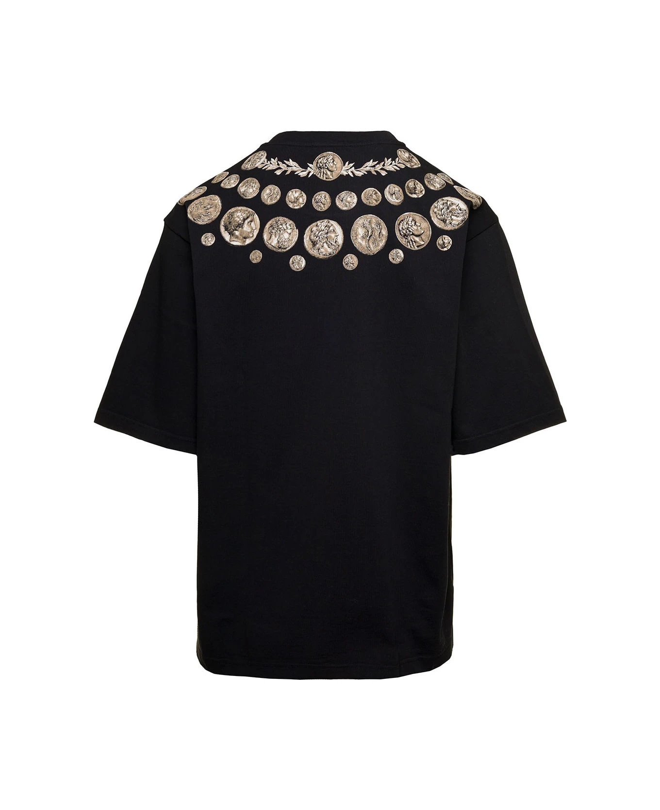 Dolce & Gabbana Black Oversized T-shirt With 'monete' Print Detail In Cotton Man 2 Dolce & Gabbana Black Oversized T-shirt With 'monete' Print Detail In Cotton Man - Image 2