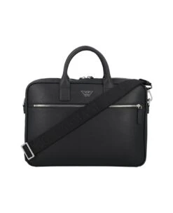 Emporio Armani Logo Plaque Zipped Laptop Case