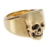Alexander McQueen Man's Skull Gold Colored Brass Ring