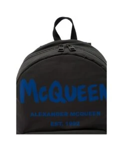 Alexander McQueen Zaino Metropolitan In Nylon Nero Con Stampa Logo Uomo -Volk Clothing Sales afed33978d60d1dbdfa0f219e4bca6f9