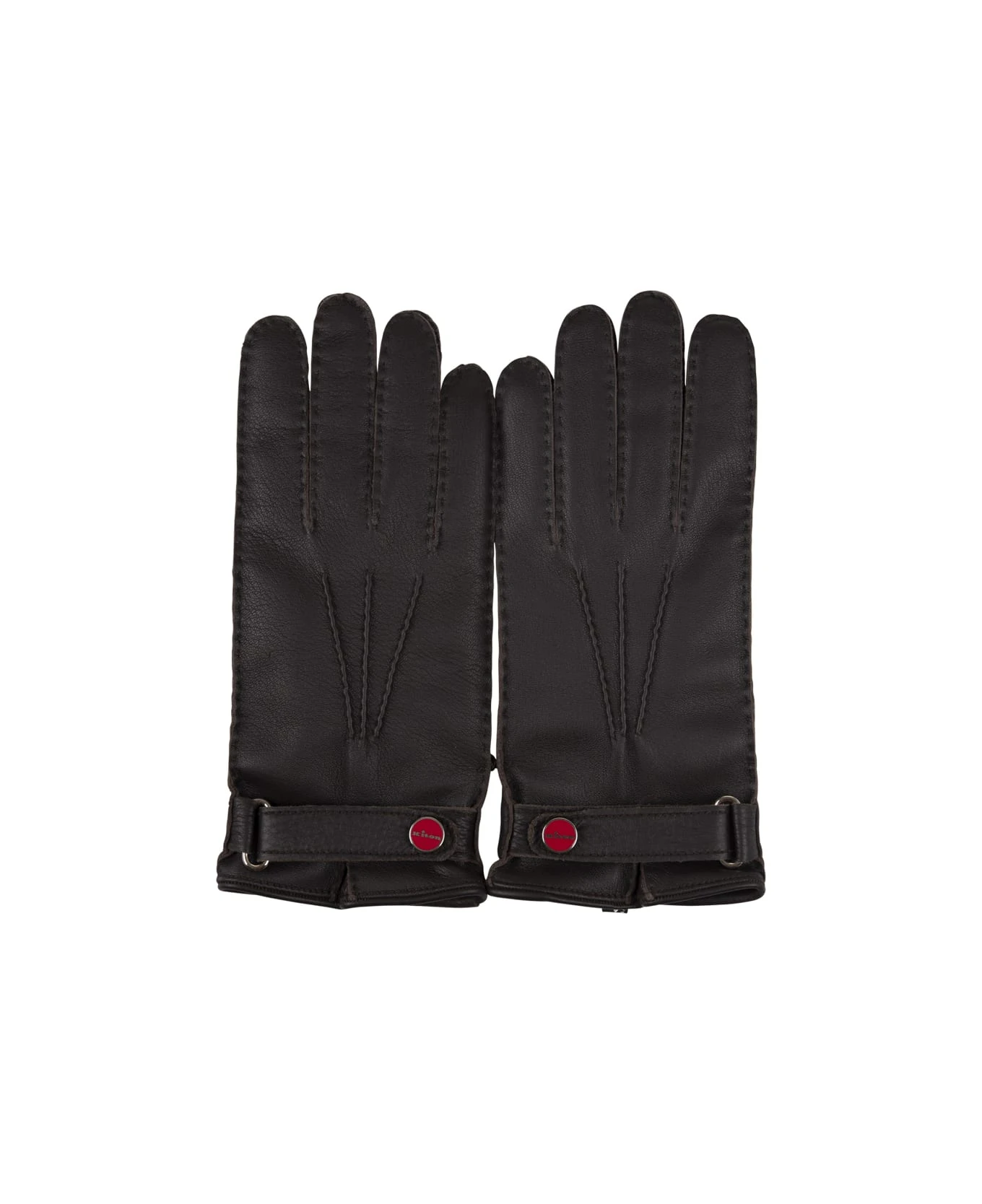 Kiton Dark Brown Leather And Cashmere Gloves 1 Kiton Dark Brown Leather And Cashmere Gloves