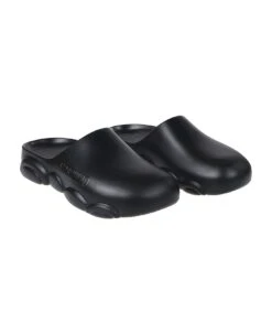 MOSCHINO Rubber30 Logo Embossed Slides -Volk Clothing Sales b1e58bfcf8dcf9727472b12113a7656a