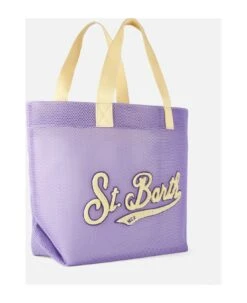 MC2 Saint Barth Mesh Purple Shopper Bag With Terry Patch | Melissa Satta Special Edition -Volk Clothing Sales b201c3adf1b3676aaa3b5c80719e8ece
