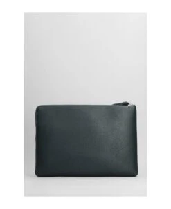 Lemaire Document Holder Clutch In Green Leather -Volk Clothing Sales b349fc740610913367d38b89b08f961f