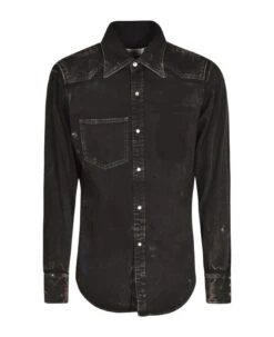 Maison Margiela Rear Logo Patched Pocket Denim Shirt