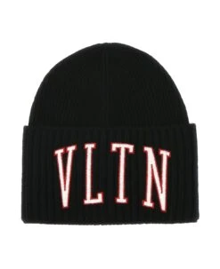 Valentino Garavani Black Wool And Acrylic Beanie