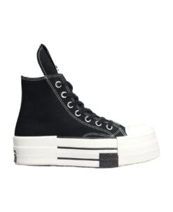 Dbl Drkstar High Sneakers In Black Cotton