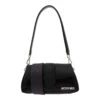 Jacquemus 'le Petit Bambimou' Black Shoulder Bag With Metal Logo Lettering In Nylon Man