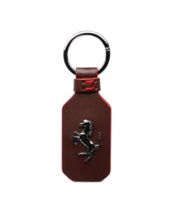 Ferrari Brown Leather Keyring