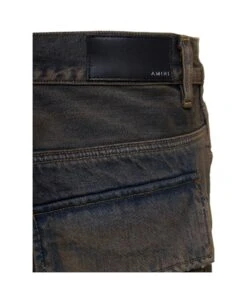 Amiri Brown Five-pocket Jeans With Faded Effect And Rips Details In Cotton Denim Man -Volk Clothing Sales bb6ad8d57575a98ae848148ba99930d5