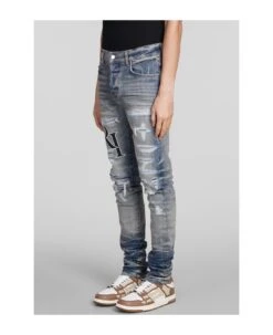 Amiri Jeans In Blue Cotton -Volk Clothing Sales bcc7208ecce2e96cd5a617f9232c8a4a