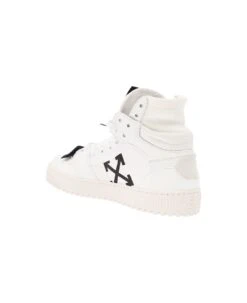 Off-White '3.0 Off Court' White High Top Sneakers With Zip-tie Detail And Arrow Motif In Leather Man -Volk Clothing Sales bd087df1e3c86721235b1a103e2ea4db