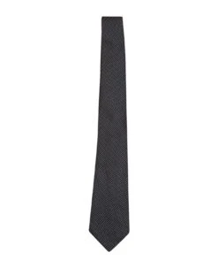 Canali Black Polka-dot Silk Tie