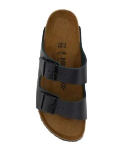 Birkenstock Black Leather Arizona Slippers -Volk Clothing Sales bd658c8796ff7d8f20fd841a24ca6f38