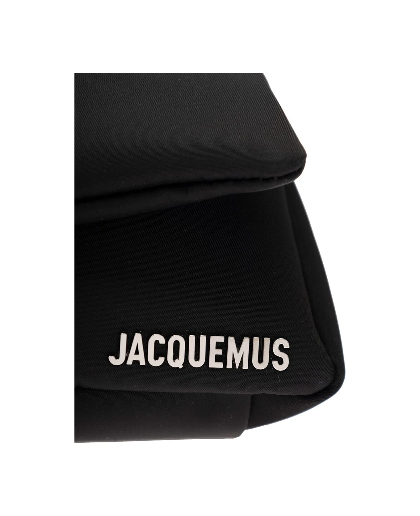 Jacquemus 'le Petit Bambimou' Black Shoulder Bag With Metal Logo Lettering In Nylon Man 4 Jacquemus 'le Petit Bambimou' Black Shoulder Bag With Metal Logo Lettering In Nylon Man - Image 4