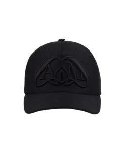 Seal Alexander Mcqueen Baseball Cap In Black