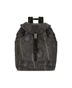 Etro Black Backpack With Paisley Motifs