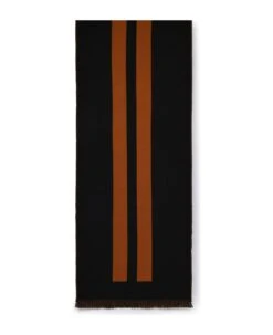 ZEGNA Black Wool Reversible Scarf