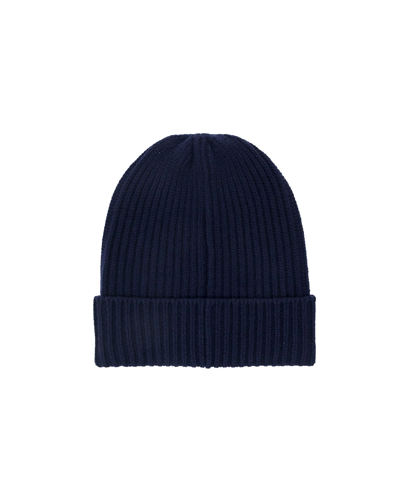 Kenzo Blue Beanie With Ribbed Texture And Contrastring Logo Patch In Wool Man 2 Kenzo Blue Beanie With Ribbed Texture And Contrastring Logo Patch In Wool Man - Image 2