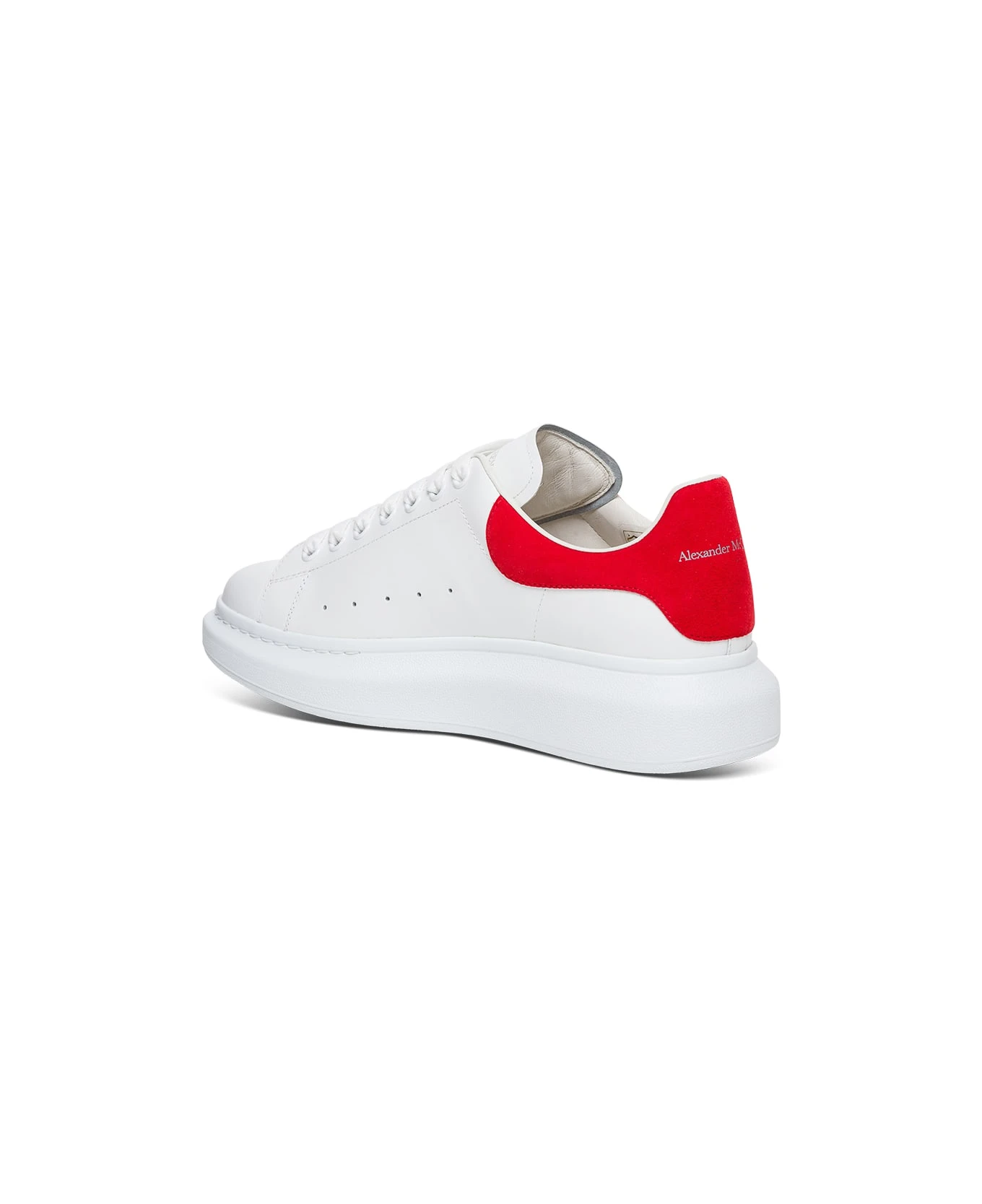 Alexander Mcqueen Man's Oversize White Leather And Red Heel Sneakers 3 Alexander Mcqueen Man's Oversize White Leather And Red Heel Sneakers - Image 3