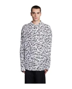 Balenciaga Shirt In White Polyamide Polyester