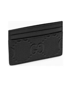 Gucci Black Gg Embossed Card Case