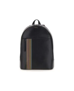 PAUL SMITH "signature Stripes" Leather Backpack -Volk Clothing Sales c52912b1481814a31595deedf16d384f