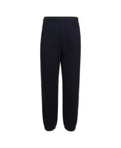 Stone Island Blue Jogger Pants With Contrasting Logo Embroidery In Cotton Woman