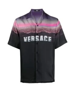 Versace Informal Shirt Twill Silk Hollywood Print
