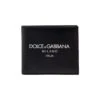 Dolce & Gabbana Black Wallet With Contrsting Print In Smooth Leather Man