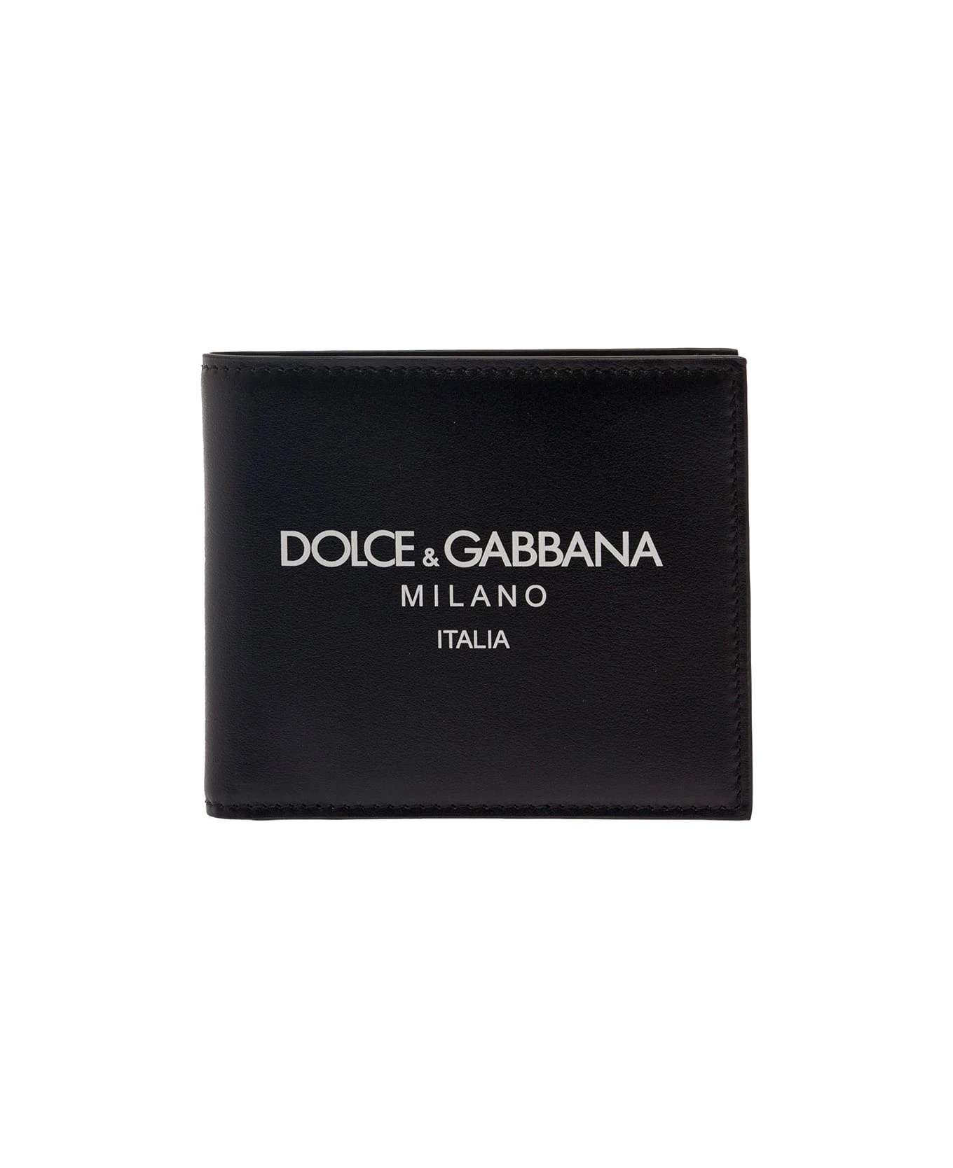 Dolce & Gabbana Black Wallet With Contrsting Print In Smooth Leather Man 1 Dolce & Gabbana Black Wallet With Contrsting Print In Smooth Leather Man