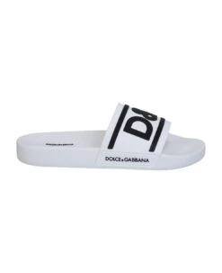 Dolce & Gabbana Front Logo White Pool Slides