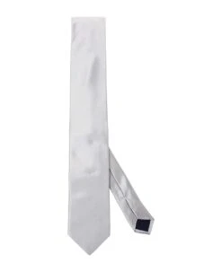 Pearl Gray Silk Tie Corneliani