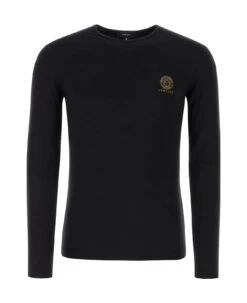 Versace Black Cotton Stretch T-shirt