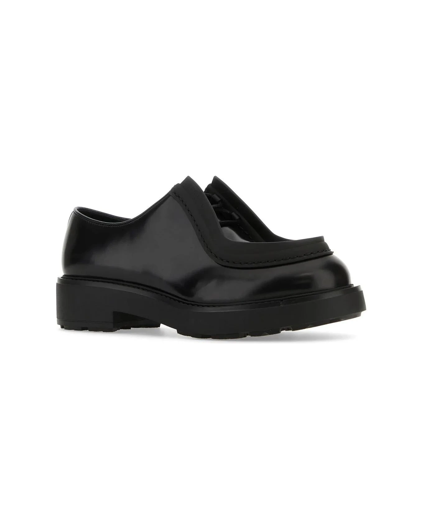 Prada Black Leather Diapason Lace-up Shoes 2 Prada Black Leather Diapason Lace-up Shoes - Image 2