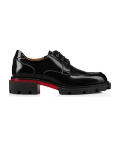 Christian Louboutin Derby Lace-up In Black Calf Leather