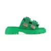 Bottega Veneta Green Nylon Flash Slippers