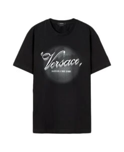 Versace T-shirt Compact Jersey Fabric + Film Titles Print