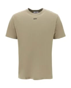 Off-White T-shirt With Back Arrow Embroidery