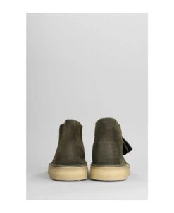 Clarks Desert Coal Lace Up Shoes In Green Suede -Volk Clothing Sales ce9e98a59d7fb68ee7499fcbac92c5f1