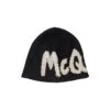 Alexander McQueen White Beanie With Contrasting Graffiti Logo In Wool Man